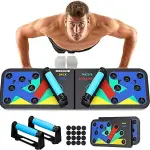 Portable Folding Push Up Stands Exercise Equipment- Multicolor