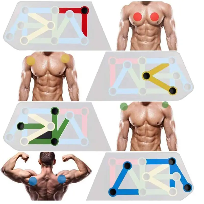 Portable Folding Push Up Stands Exercise Equipment- Multicolor