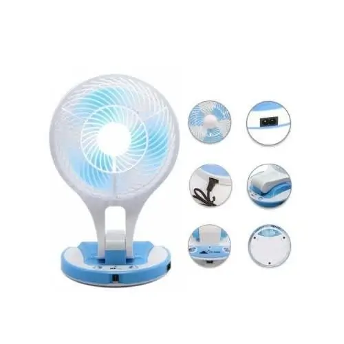 Portable Rechargeable Fan With LED Light- MultiColor