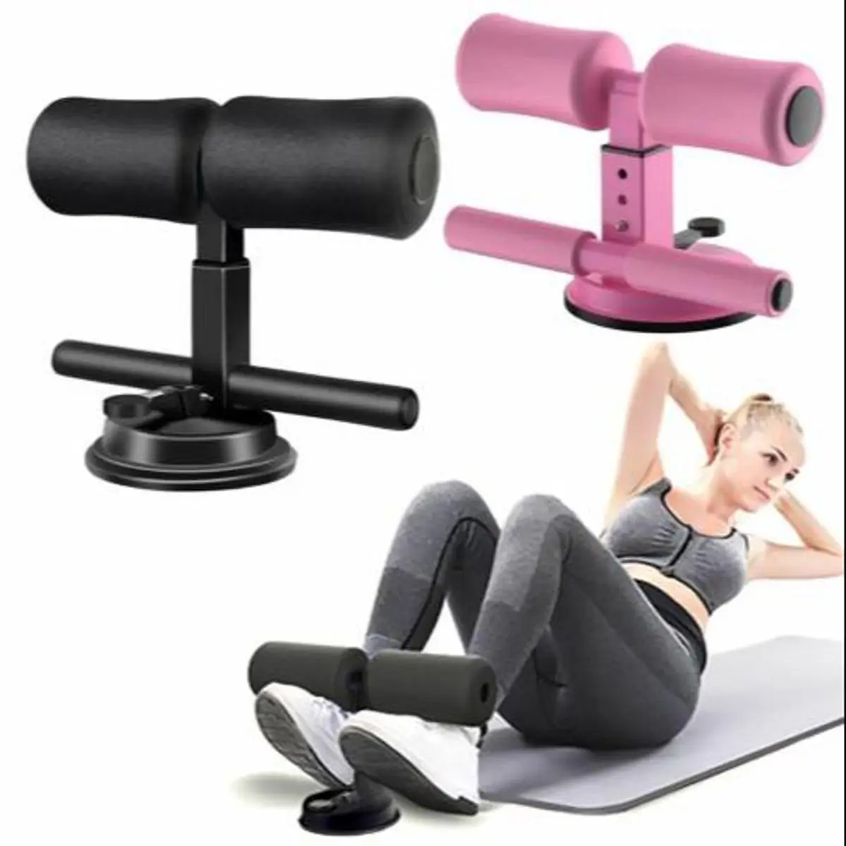 Suction Mini Sit Up bar Double Stand- Multicolor