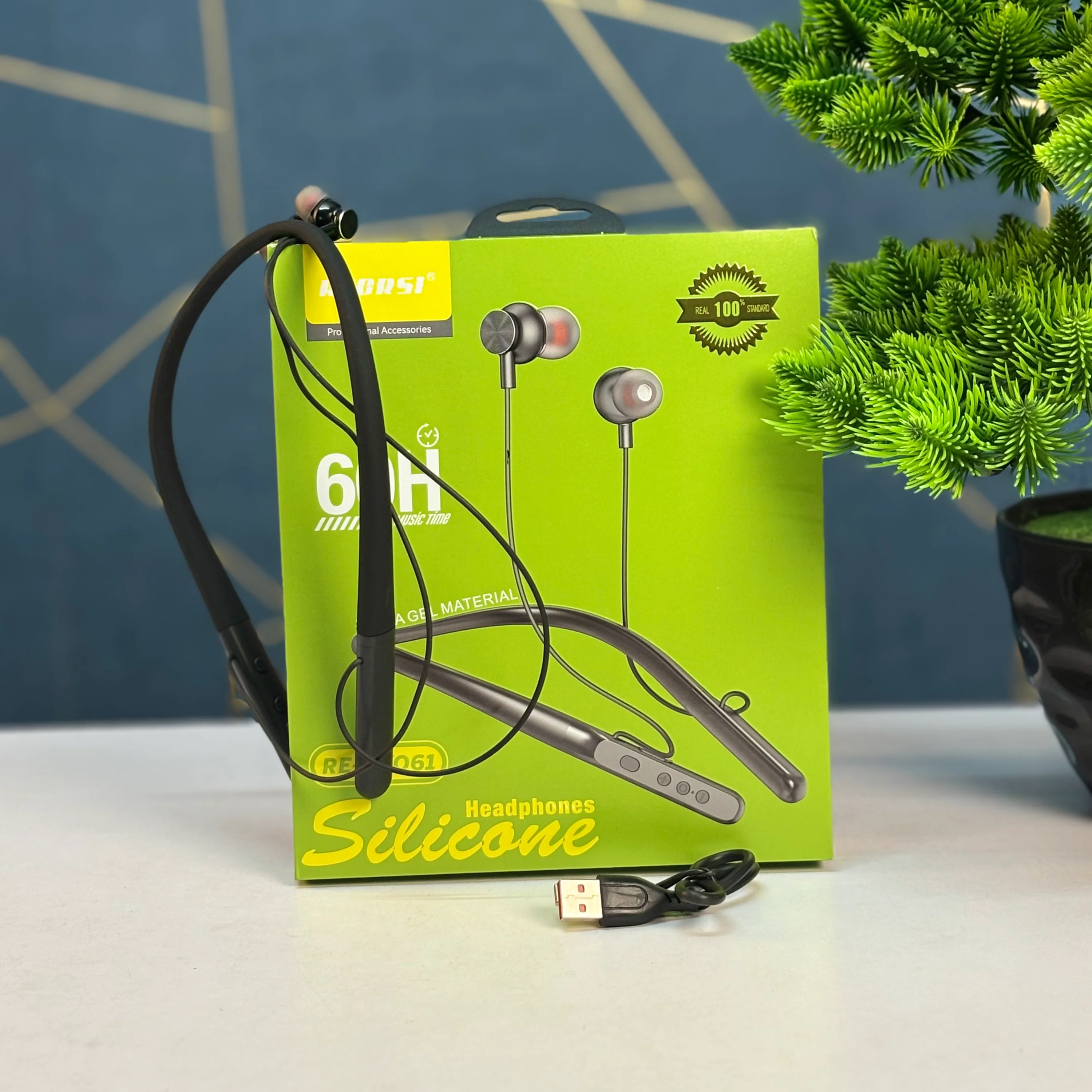 RECRSI Silica Gel Material 60H Bluetooth Neckband RE-NY061- Multicolor