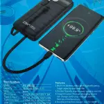 Intelligent Display of LED Power Bank 10000 mAh 22.5W- Black