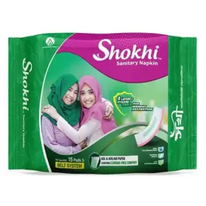 Shokhi Sanitary Napkin (Belt)Pack 15Pcs