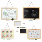 White-Board and Black Slate Double Sided Wooden Magnetic- 31 x 20cm