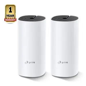 TP-Link Deco M4 (2 Pack) AC1200 Gigabit Dual Band Whole Home Mesh Wi-Fi System Router – White