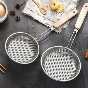Frying strainer/Large Oil Strainer With plastic Handle/Tel Chakni -Stainless Steel