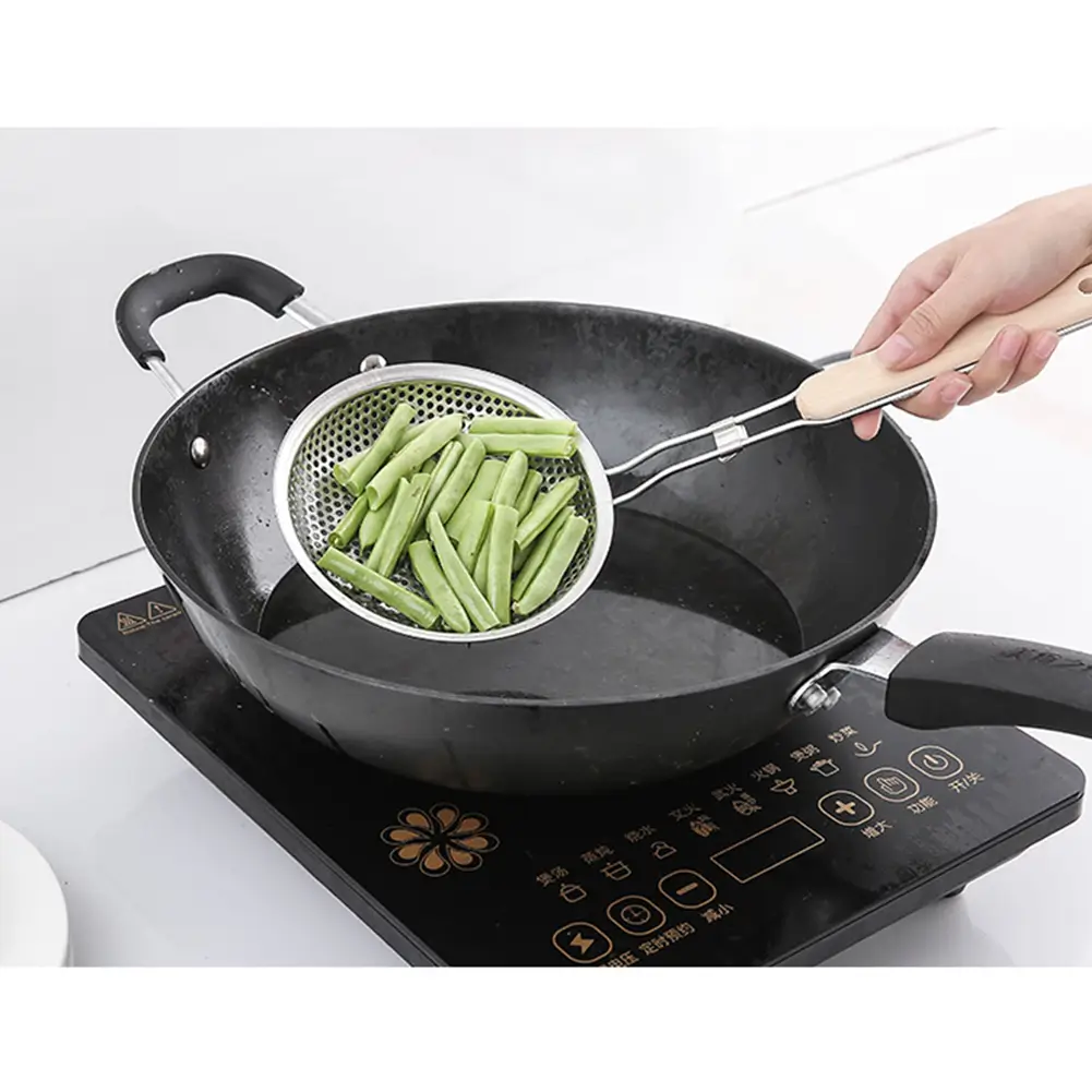 Frying strainer/Large Oil Strainer With plastic Handle/Tel Chakni -Stainless Steel