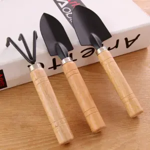 Wooden Handle Iron Head Plant Tool Set/ Garden Tools- 3pcs