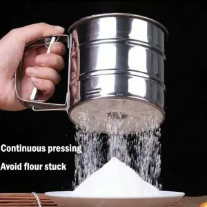 Flour Sieve Hand-operated/ Hand-pressed Semi-automatic Cup Flour Sieve/ Kitchen Baking Sieve Accessories, Cake Coffee Gadgets