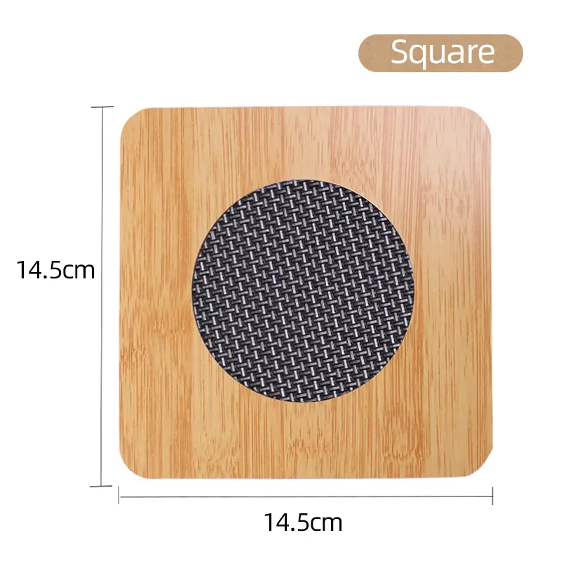 Square Shape Heating Insulation/ Resistant Natural Bamboo Wooden Coaster Heat Pad
