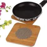 Square Shape Heating Insulation/ Resistant Natural Bamboo Wooden Coaster Heat Pad