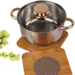 Square Shape Heating Insulation/ Resistant Natural Bamboo Wooden Coaster Heat Pad