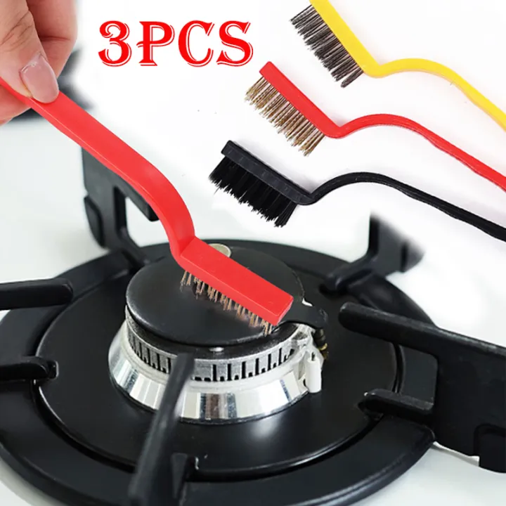 Stainless Steel Brush Brass Cleaning/ Brush Polishing Rust Remover Metal Wire Brush Cleaning Tool Family- 3pcs Set (7inches)