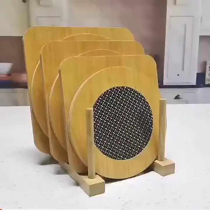 Dinning Table Mat/Wooden Nonslip Heat Pad For Kitchen round