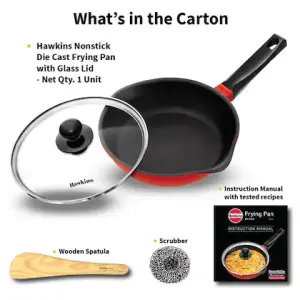Hawkins Die Cast Fry Pan with glass Lid | IDCF24G | 24 cm