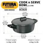Hawkins Futura Cook & Serve Bowl Sauce Pan | ACB20 | 2L