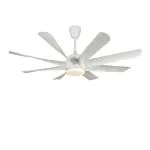 Qulik Helix UL 60"- Modern Decorative Silent ABS Blade Under light with Remote Ceiling Fan (White) Q-6522-W