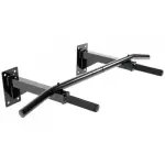 Wall Mounted Pull Up Chin Up Bar - Foam Grip - Black