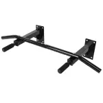 Wall Mounted Pull Up Chin Up Bar - Foam Grip - Black