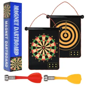 Foldable Double Sided Magnetic Dartboard 15 Inch