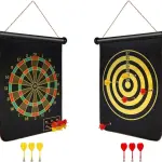Foldable Double Sided Magnetic Dartboard 17 Inch
