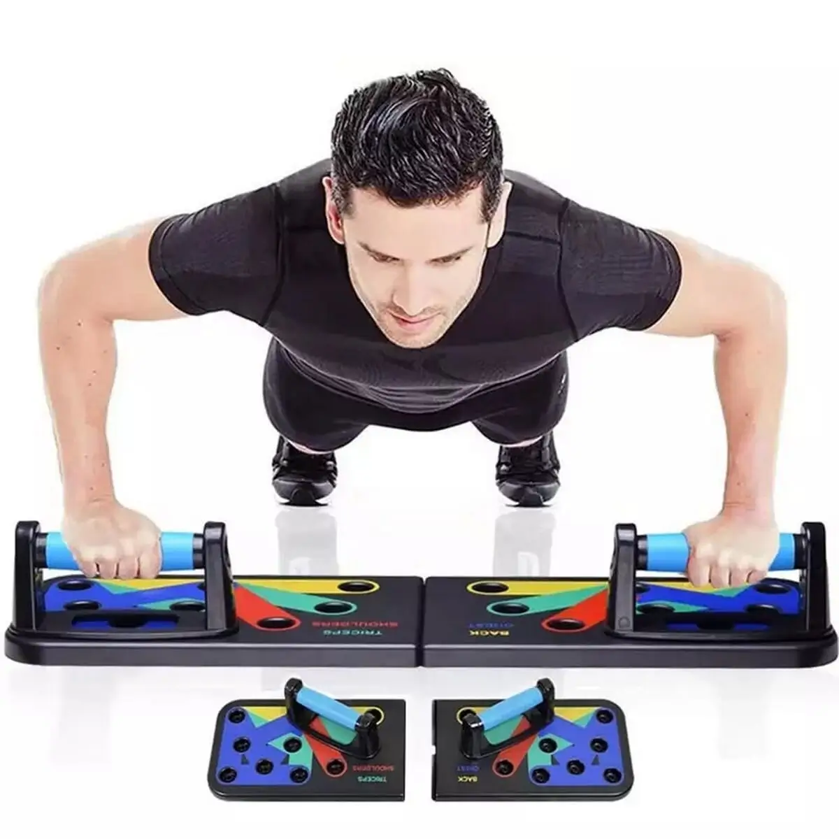 Portable Folding Push Up Stands Exercise Equipment - Multi-color