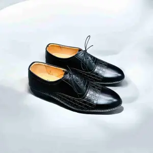 Premium Oxford Formal Shoes Black Color (F-259)