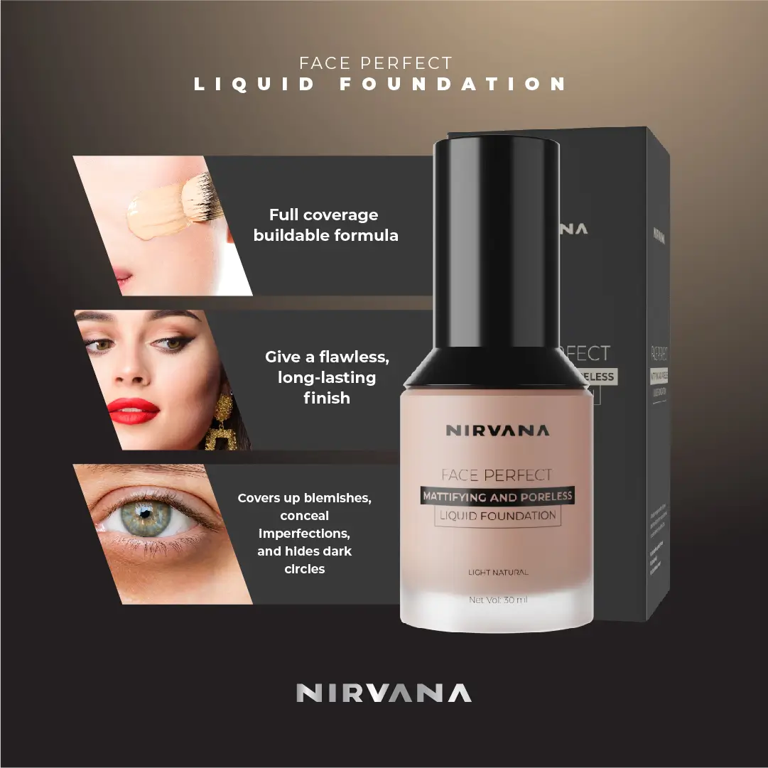 Nirvana Color Face Perfect Liquid Foundation- Light Natural F01 (30ml)