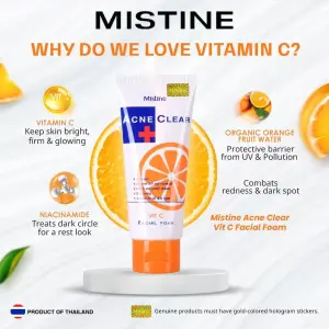 Mistine Vit C Acne Clear Facial Foam- 85ml
